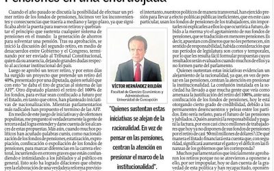 Pensiones en una encrucijada