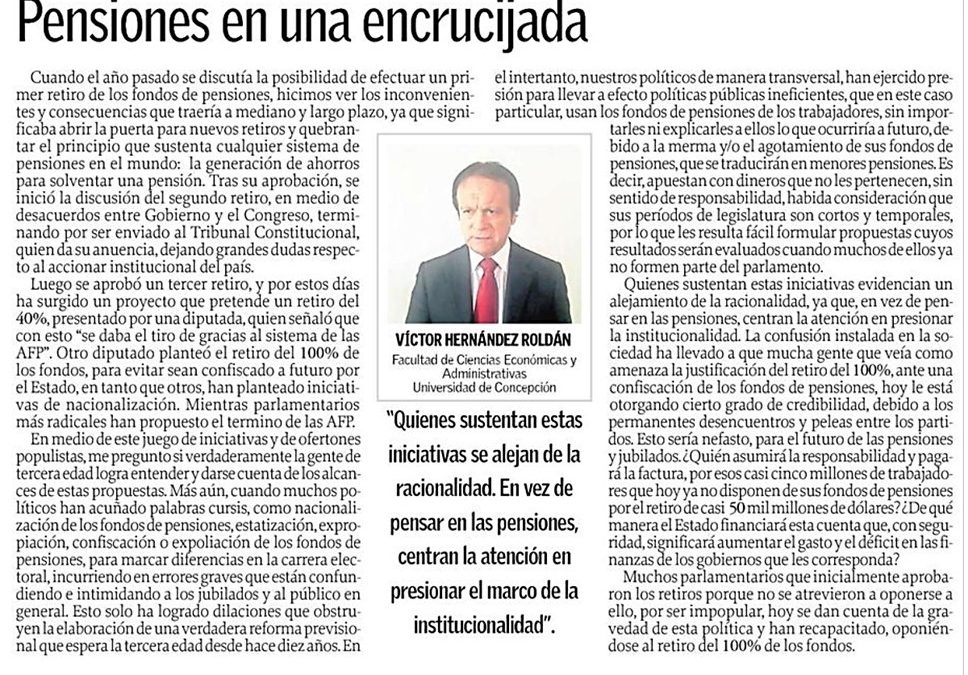 Pensiones en una encrucijada
