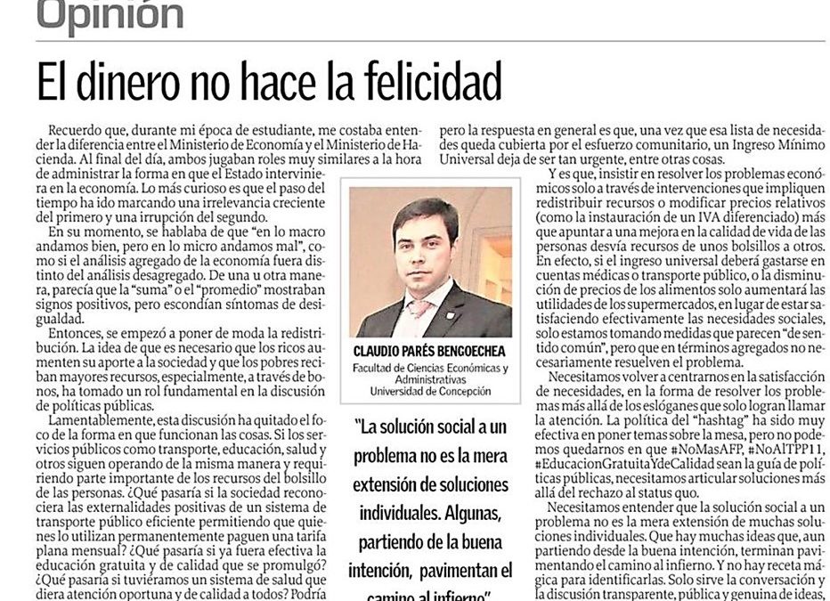 El  dinero no hace la felicidad