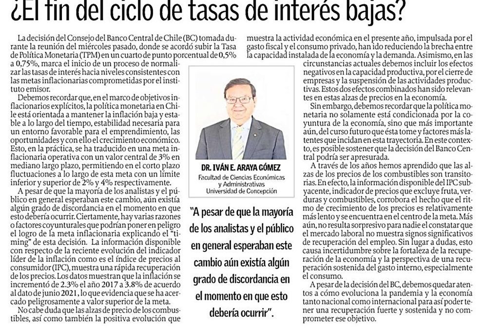 ¿El fin del ciclo de tasas de interés bajas?