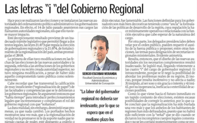 Las letras «i «del Gobierno Regional