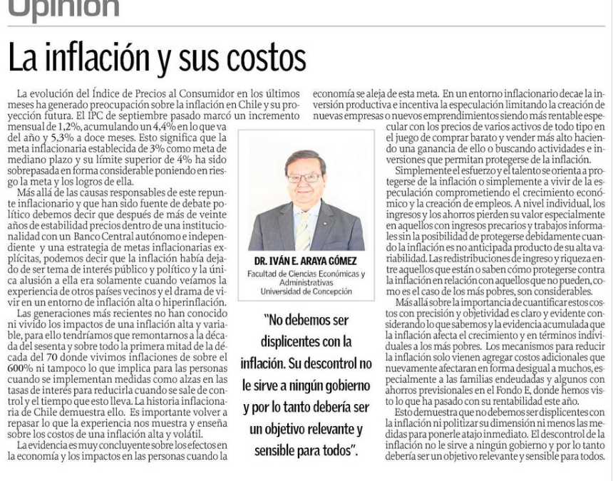 La inflación y sus costos