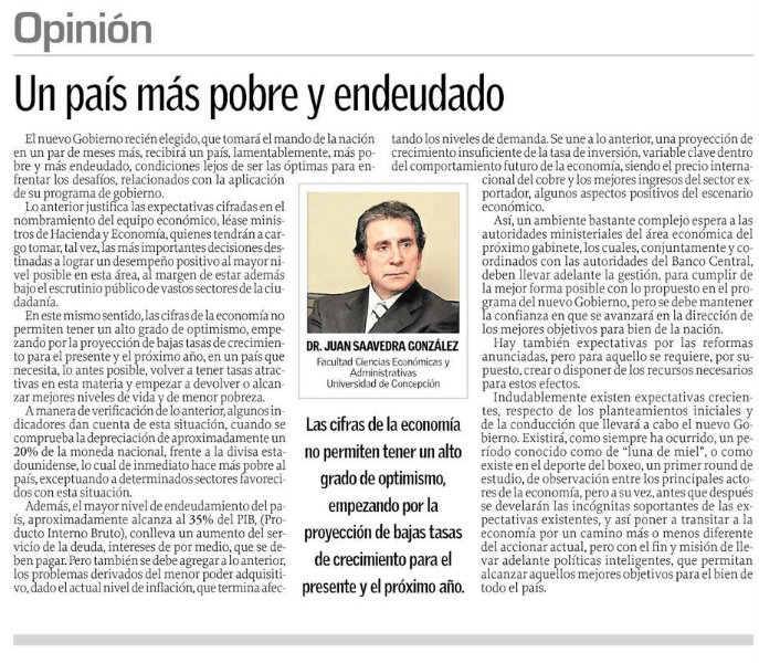 Un país más pobre y endeudado