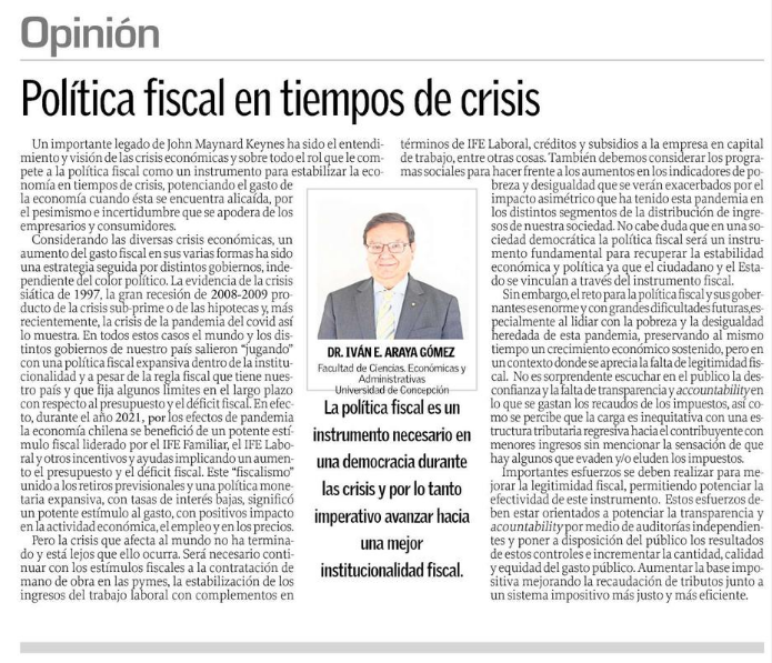 Política fiscal en tiempos de crisis