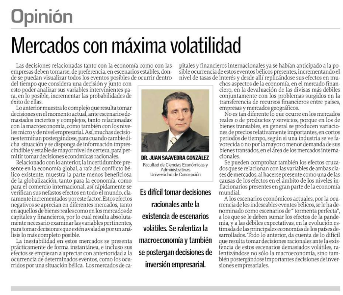 Mercados con máxima volatilidad