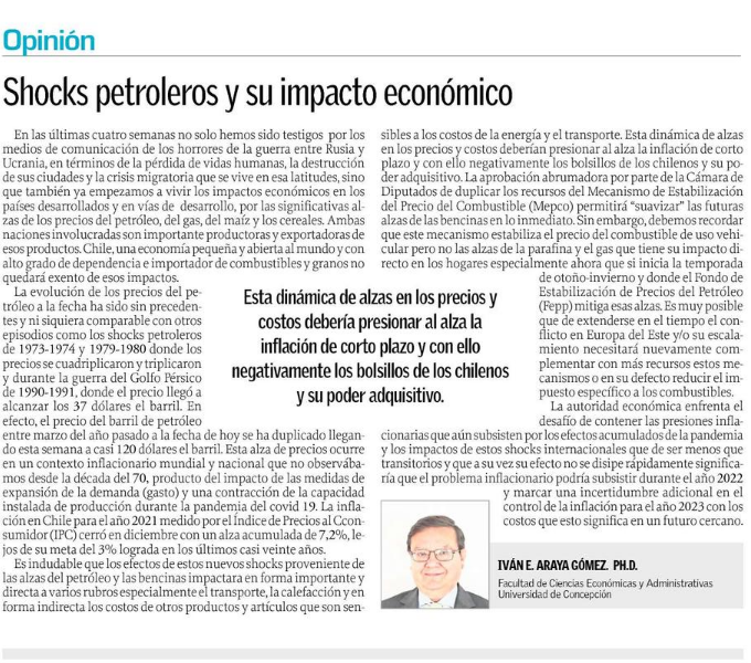 Shocks petroleros y su impacto económico