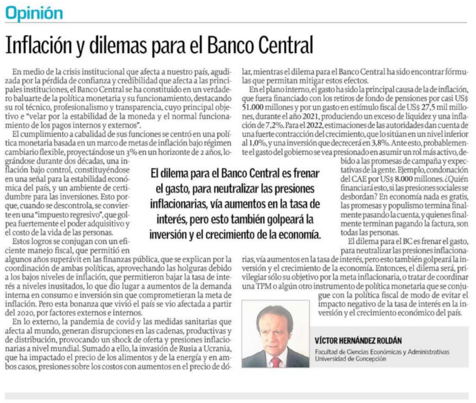 Inflación y dilemas para el Banco Central