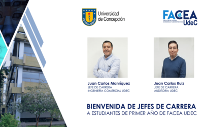 Jefes de Carrera de Ingeniería Comercial y Auditoría dan bienvenida a mechones FACEA UdeC 2023