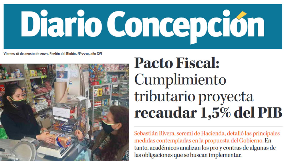 Entrevista a profesor Claudio Parés Bengoechea por pacto fiscal en Diario Concepción