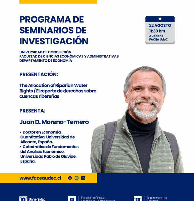 Juan D. Moreno-Ternero – “The Allocation of Riparian Water Rights / El reparto de derechos sobre cuencas ribereñas”